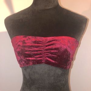 EUC Velvet Bralette in Cranberry size med